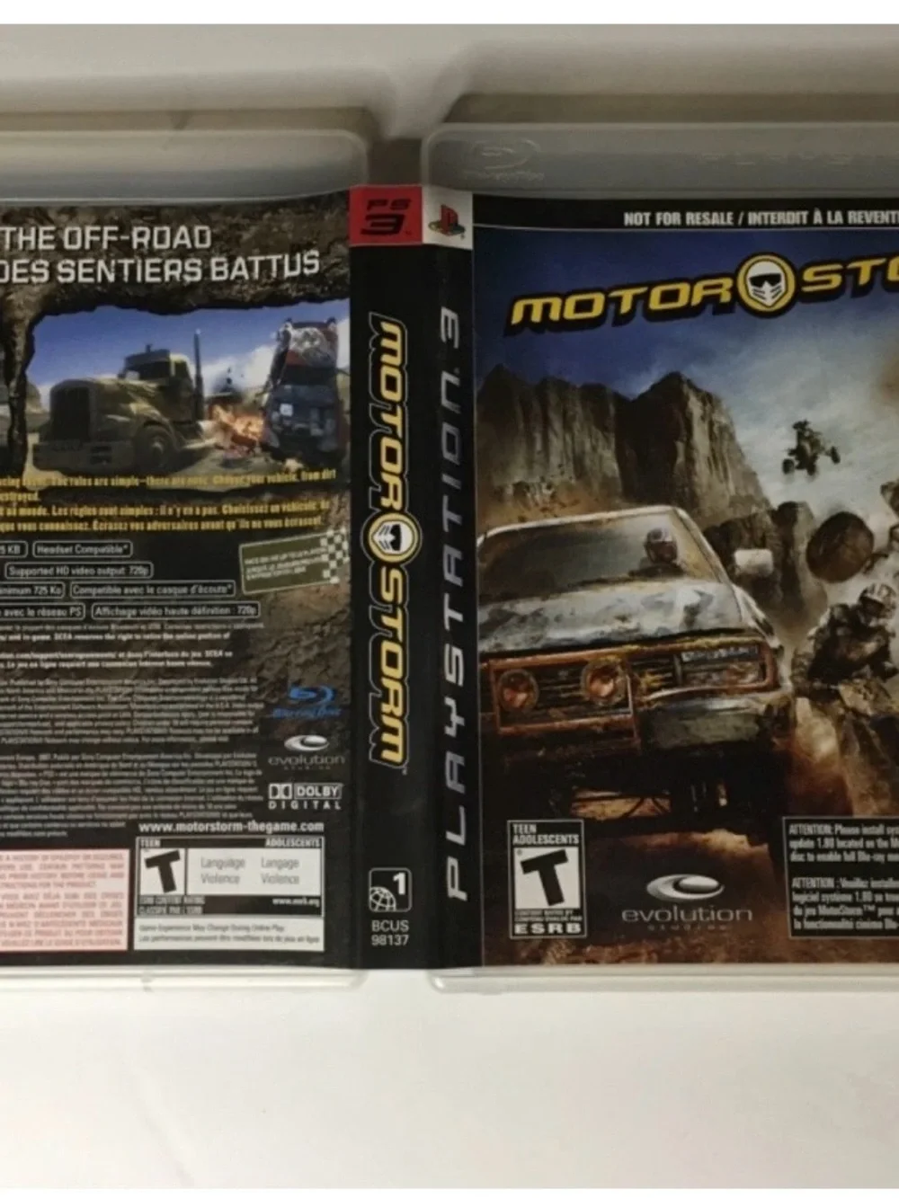 Sony MotorStorm PS3 Game - Blue & Yellow Cover